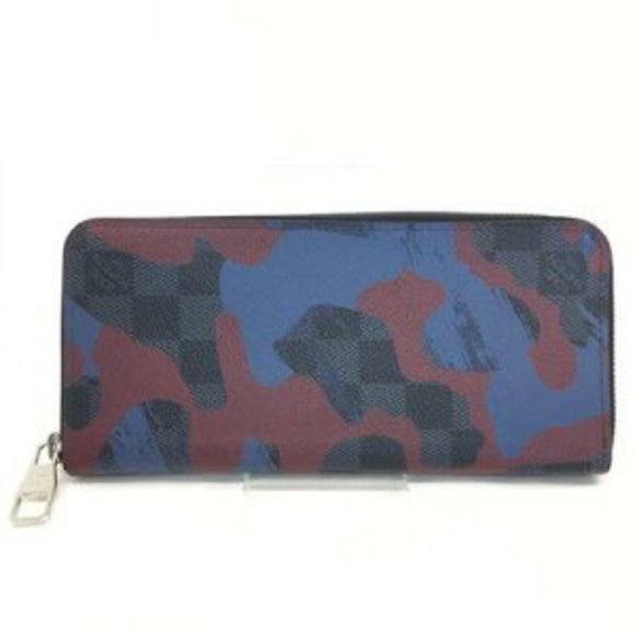 Louis Vuitton Zippy Wallet Vertical Cobalt Blue Camouflage Long - Picture 1 of 7